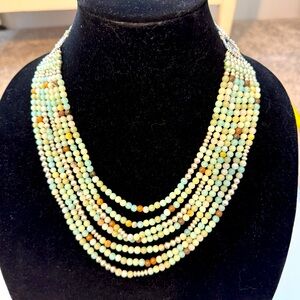Bib stone statement necklace